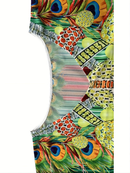 Grüner Pfauen-Kaftan - Elina