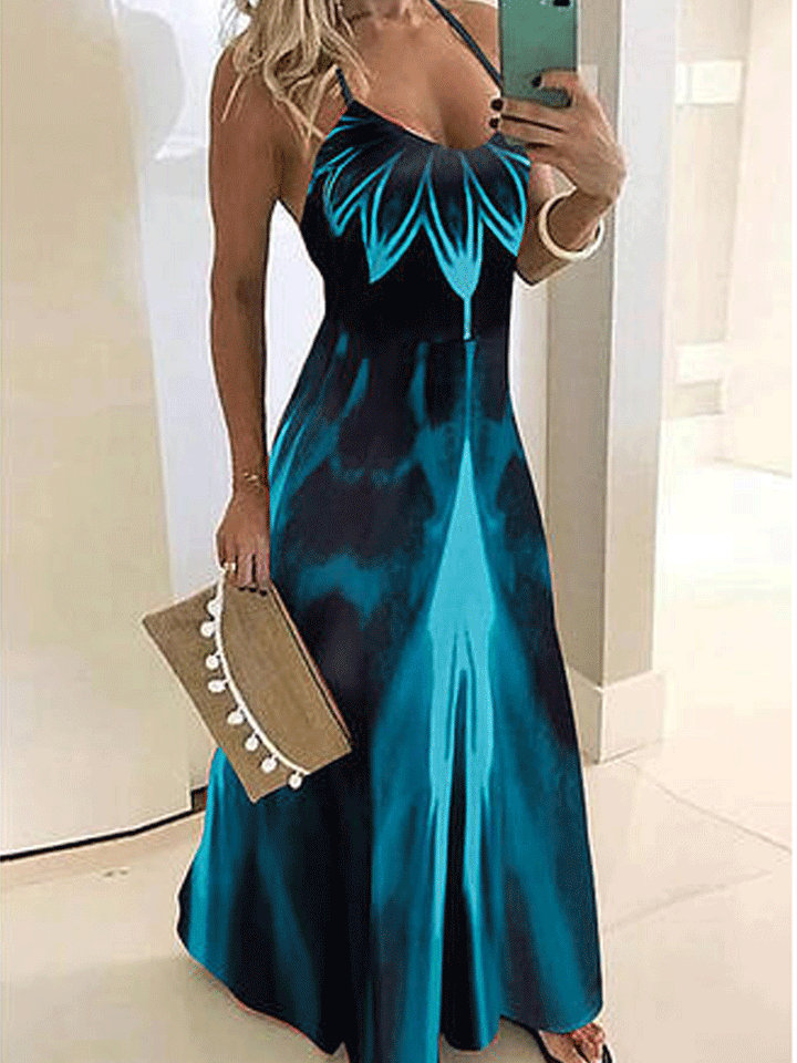 Rotes maxikleid mit blumenmuster - Clara