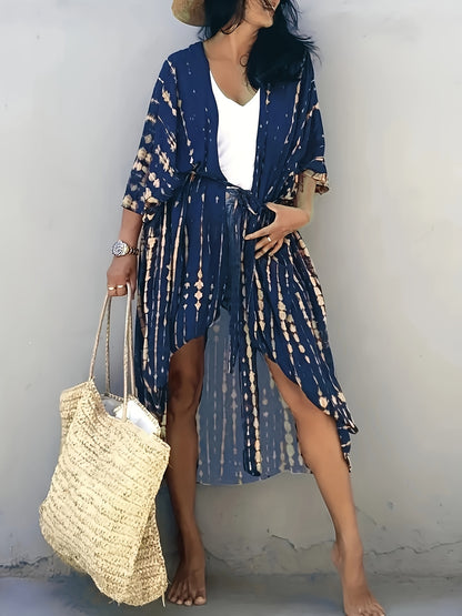 Schwarzes Boho-Kimono Kleid - Mila