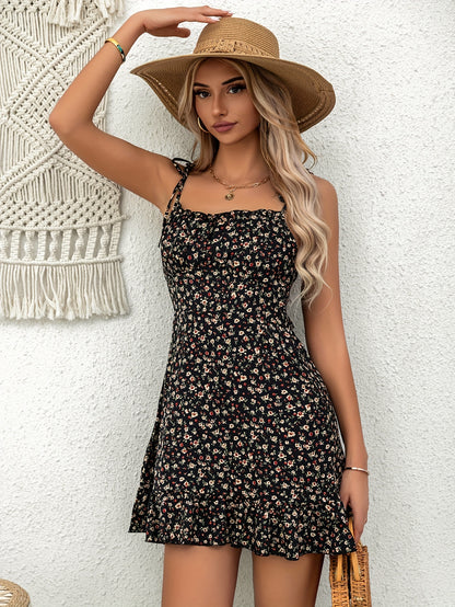 Schwarzes Sommerkleid mit Trägern - Anna