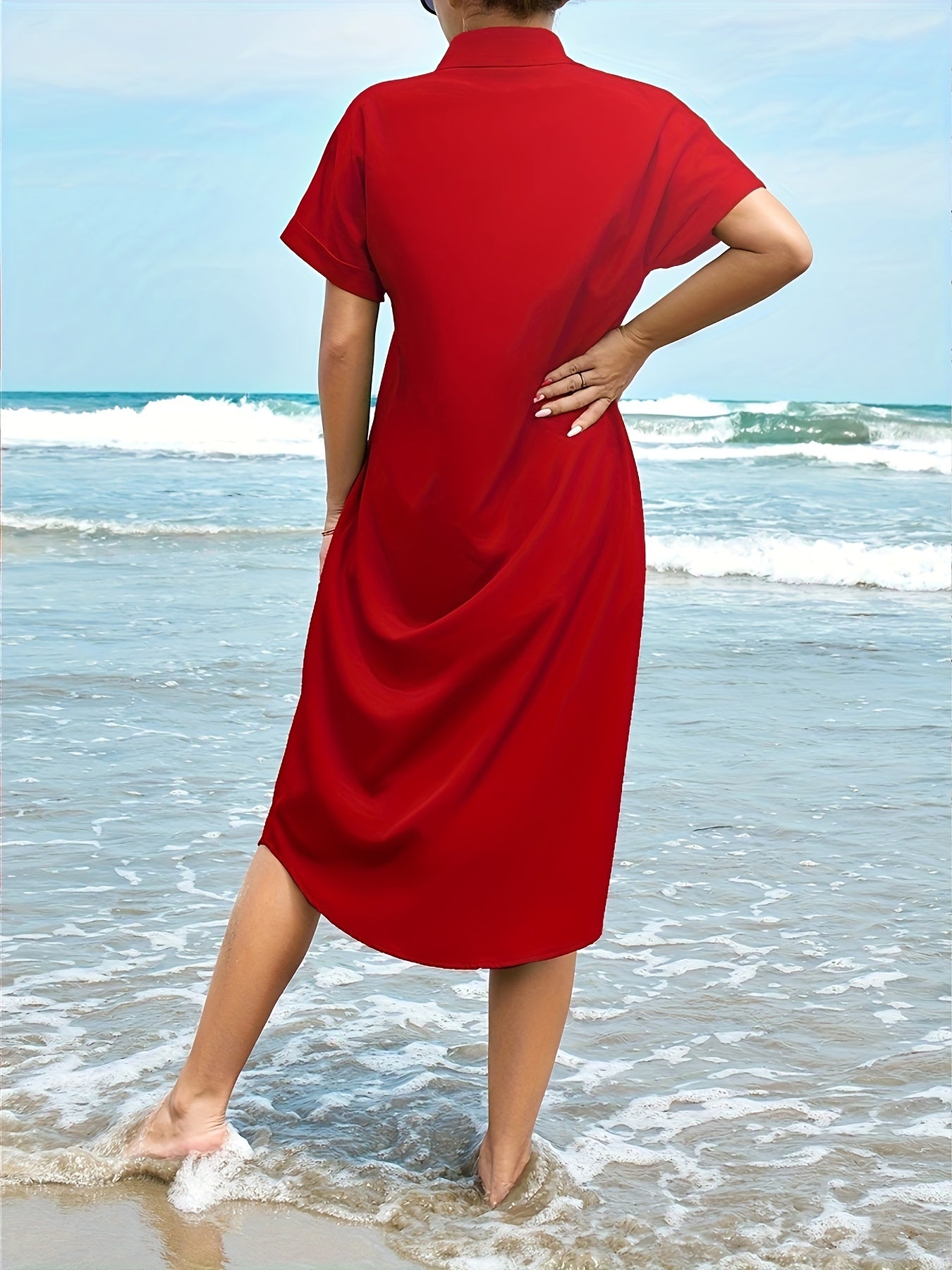 Grünes Hemdkleid mit Knopfleiste - Nora