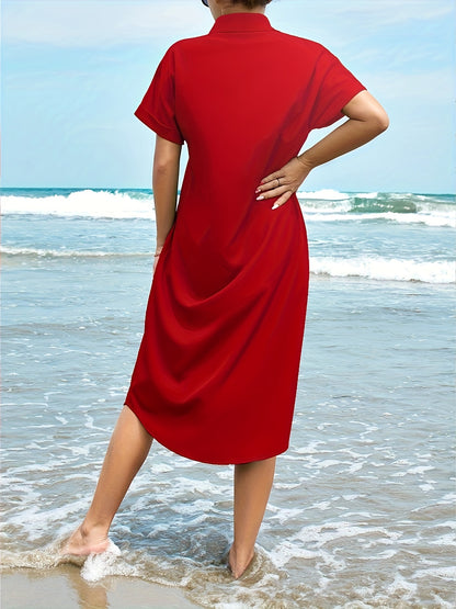 Grünes Hemdkleid mit Knopfleiste - Nora