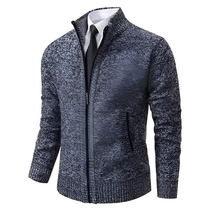 Klassischer Zip-Pullover Hellgrau - Max