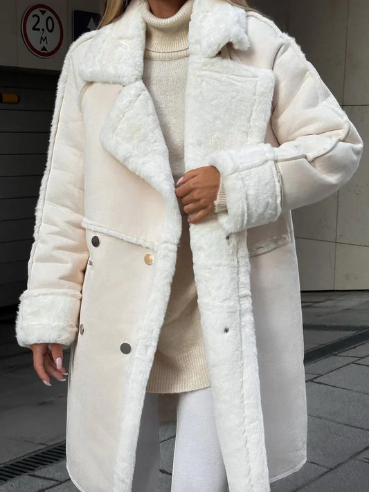 Langer, warmer trenchcoat für den winter – damen