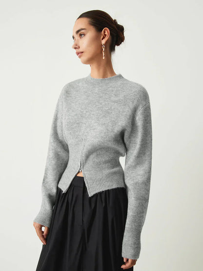 Svenja pullover mit halbem reißverschluss – damen