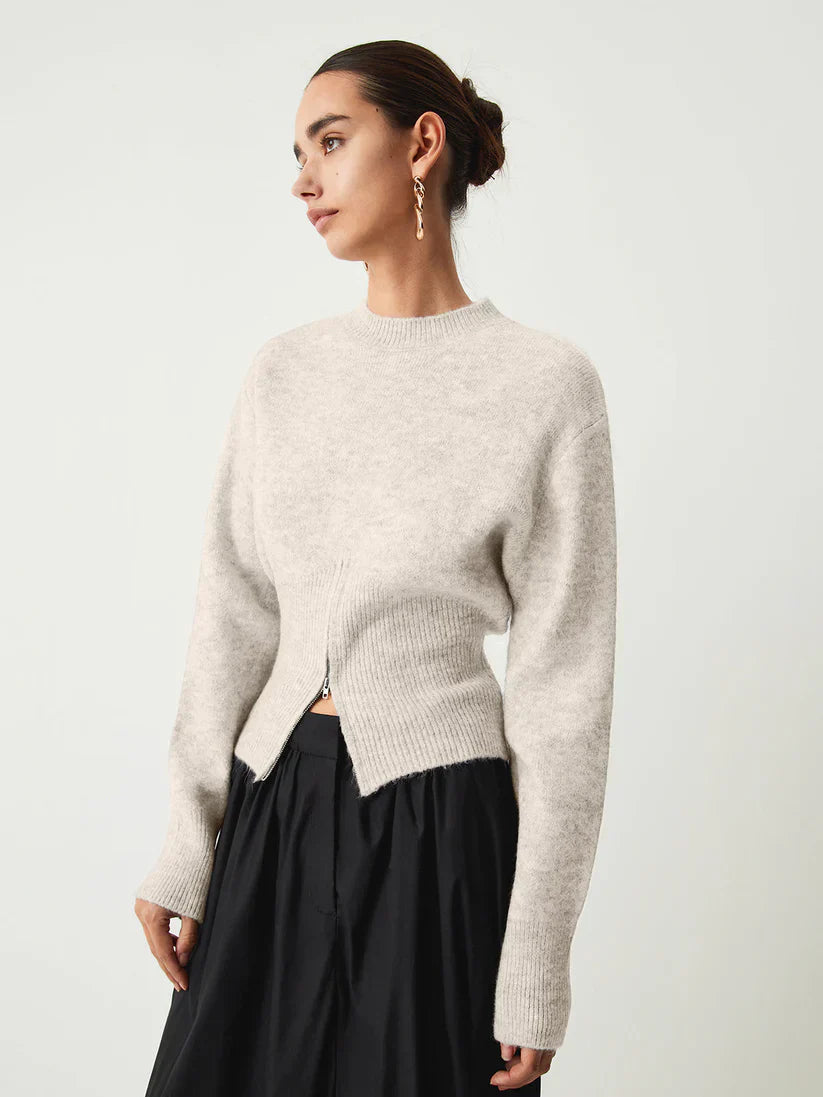 Svenja pullover mit halbem reißverschluss – damen