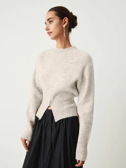 Svenja pullover mit halbem reißverschluss – damen