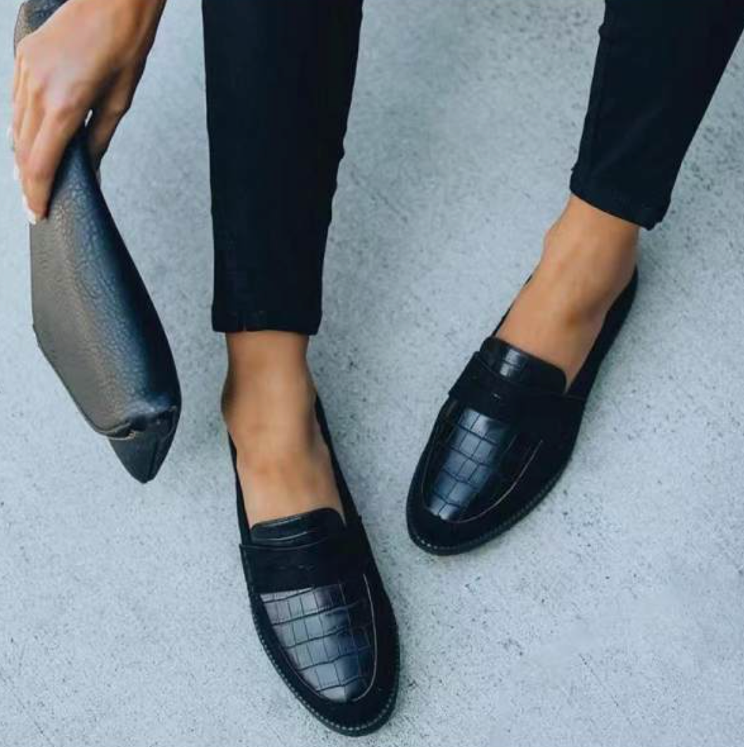 Schwarze Croc-Loafer - Lena