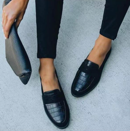 Schwarze Croc-Loafer - Lena