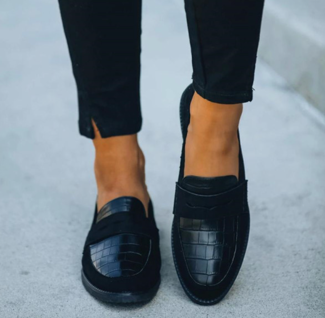 Schwarze Croc-Loafer - Lena