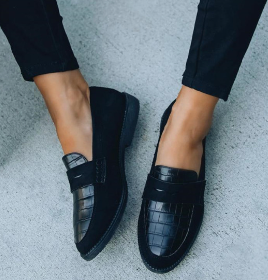Schwarze Croc-Loafer - Lena