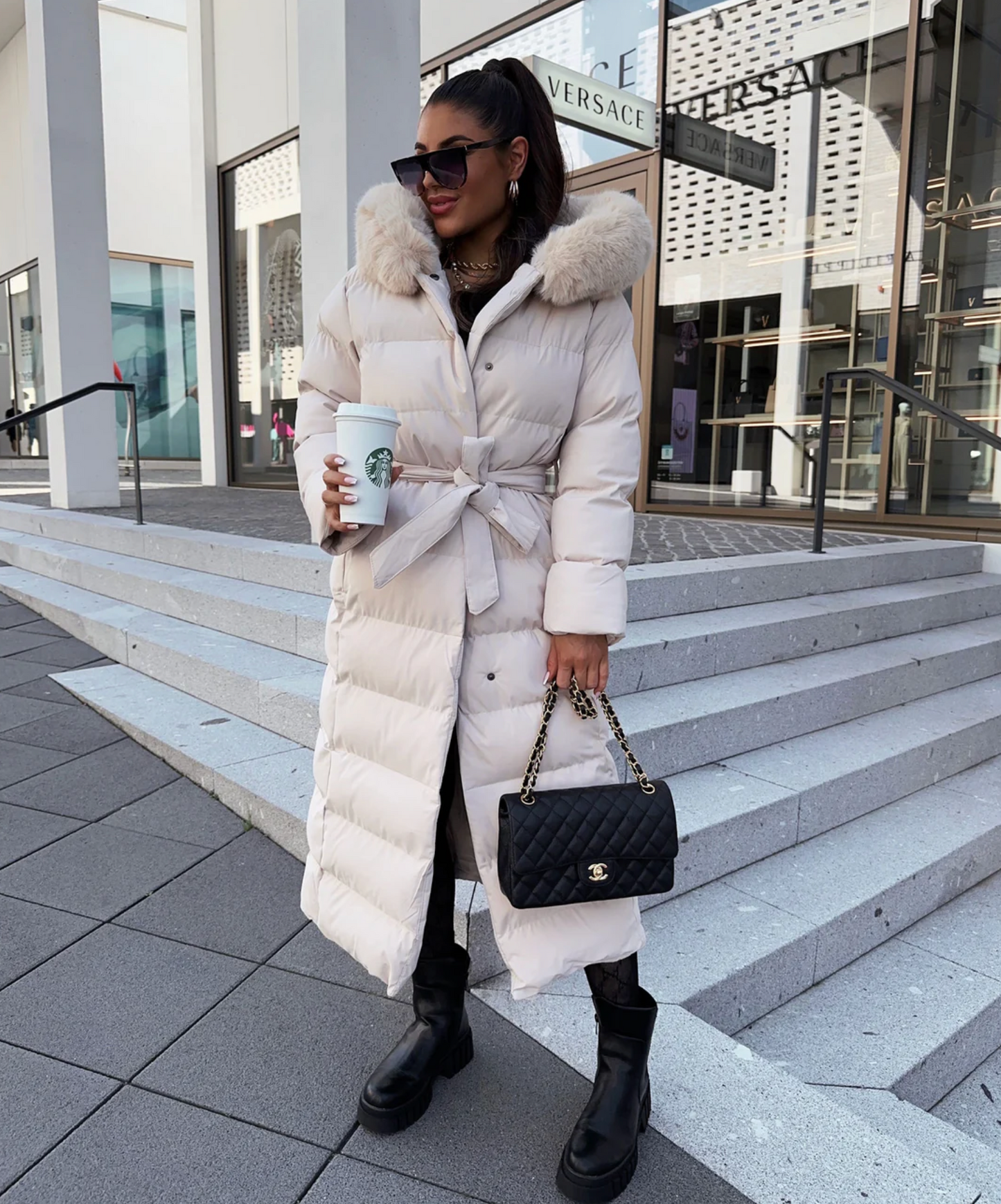 Langer Warmer Parka Schwarz - Nora