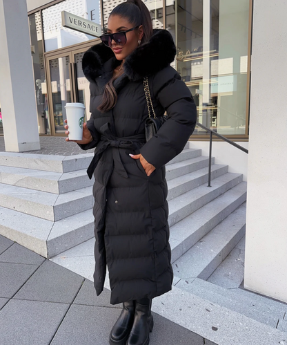 Langer Warmer Parka Schwarz - Nora