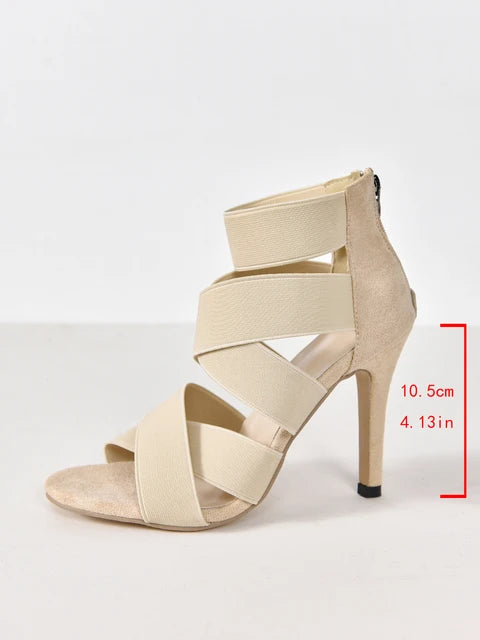 Sophia - Beige Riemchen-Stilettos