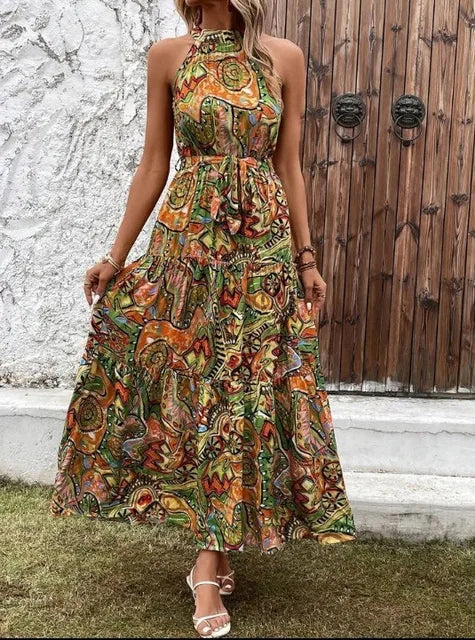 Nina - musterreiches maxikleid in pastelltönen