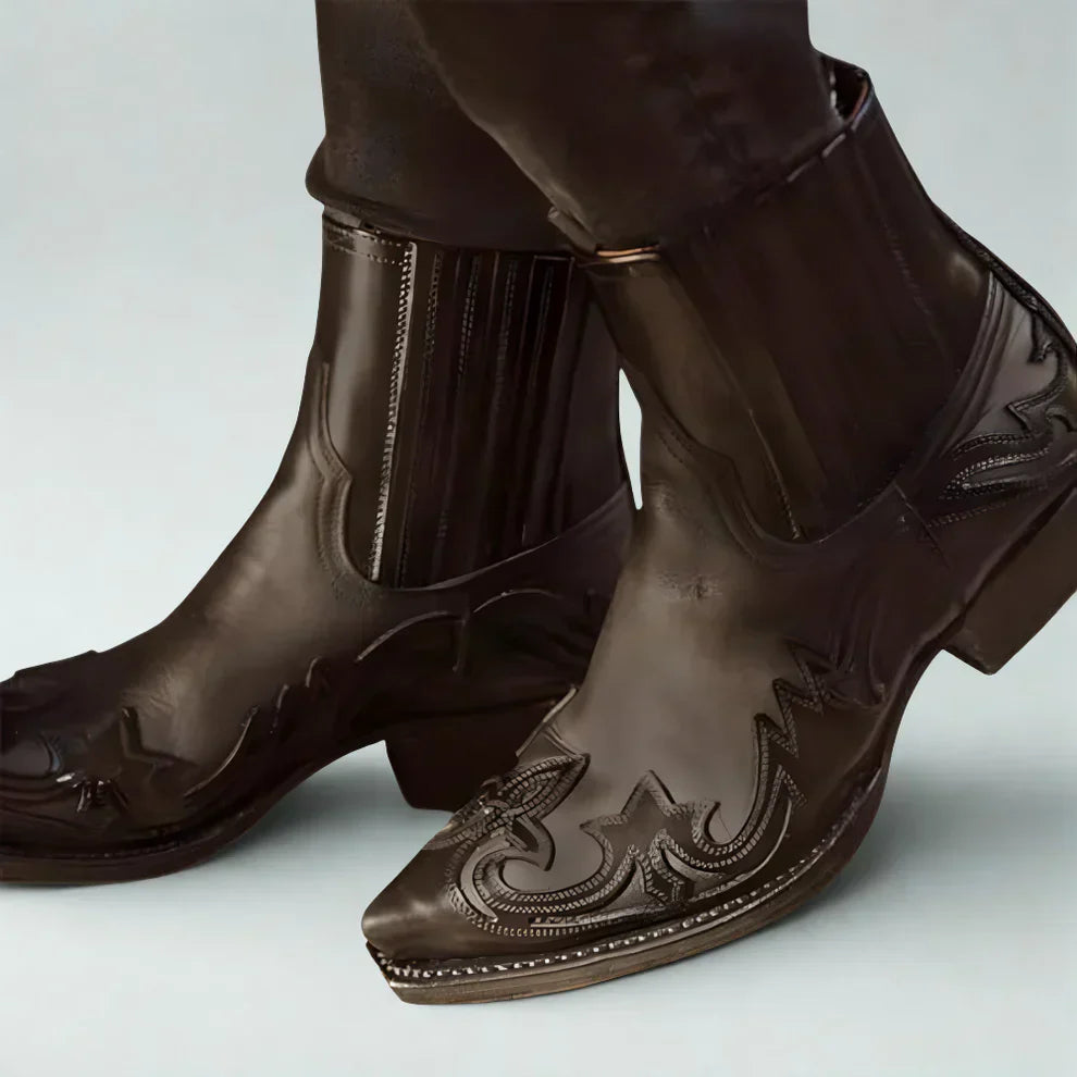 Herren-cowboy-stiefeletten aus westernleder – herren