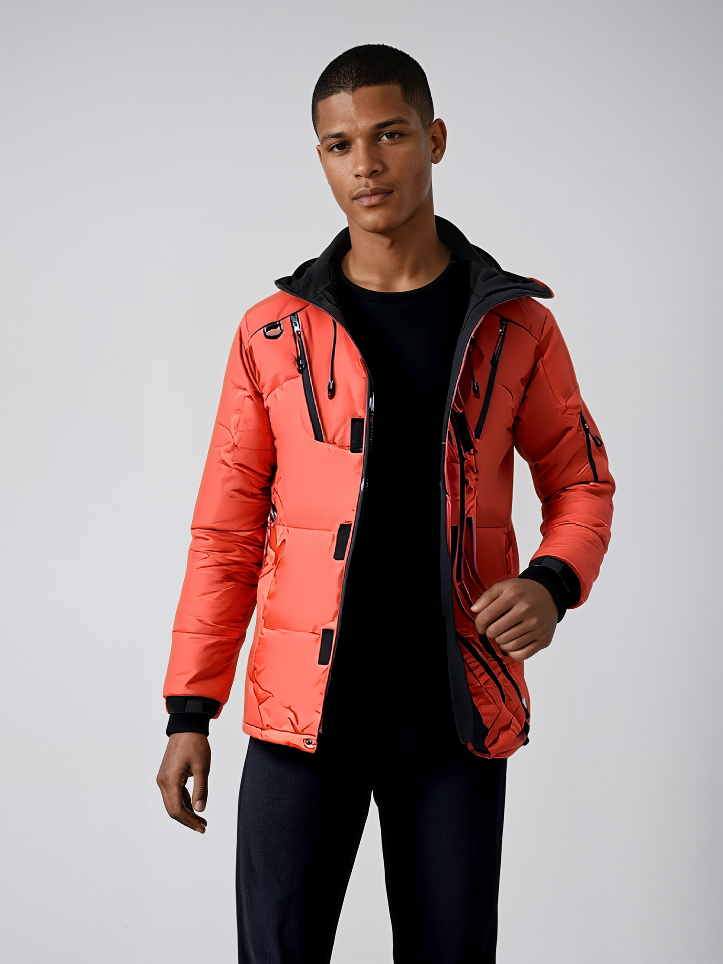 Warme Daunenjacke Orange - Leon