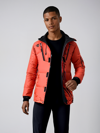 Warme Daunenjacke Orange - Leon