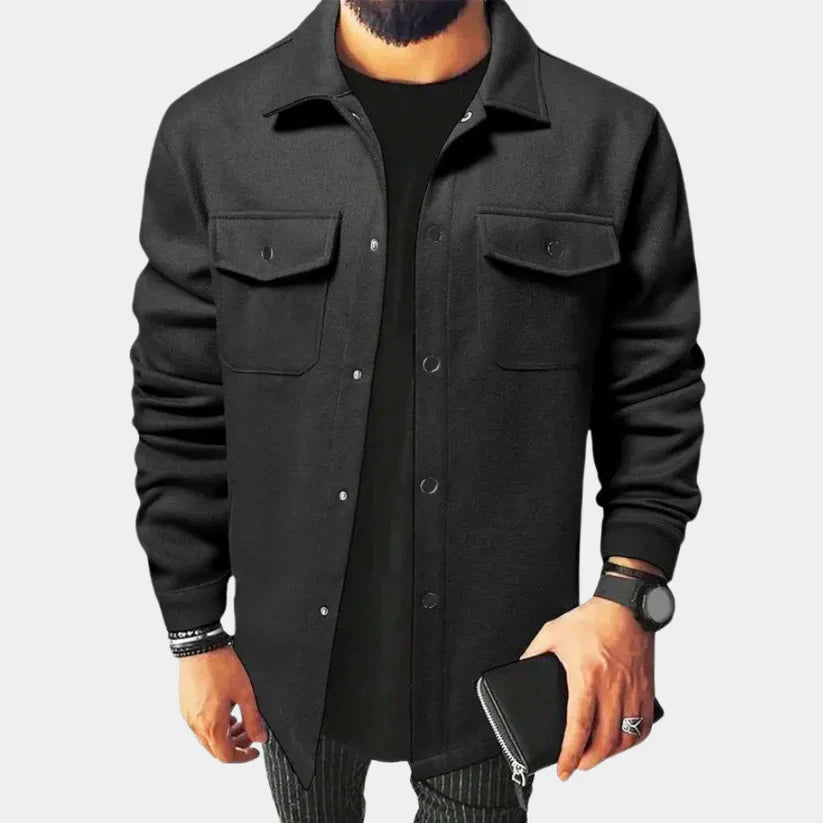 Sören – hemdjacke mit klassischem kragen und knopfleiste