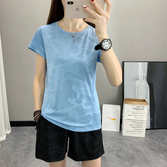 Blaues Camouflage-T-Shirt - Kim