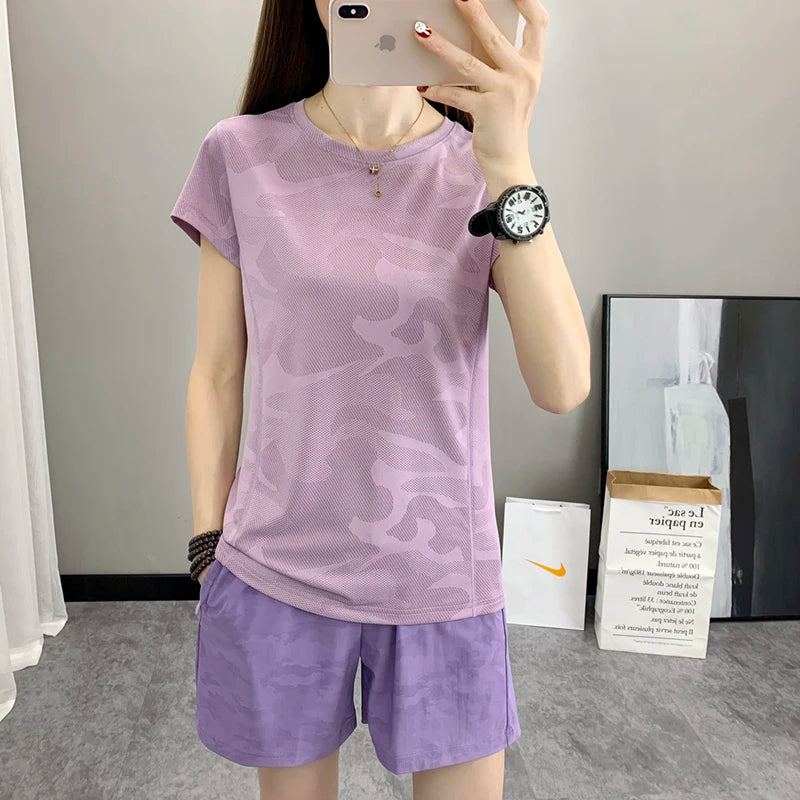 Blaues Camouflage-T-Shirt - Kim