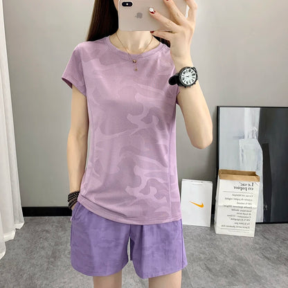 Blaues Camouflage-T-Shirt - Kim