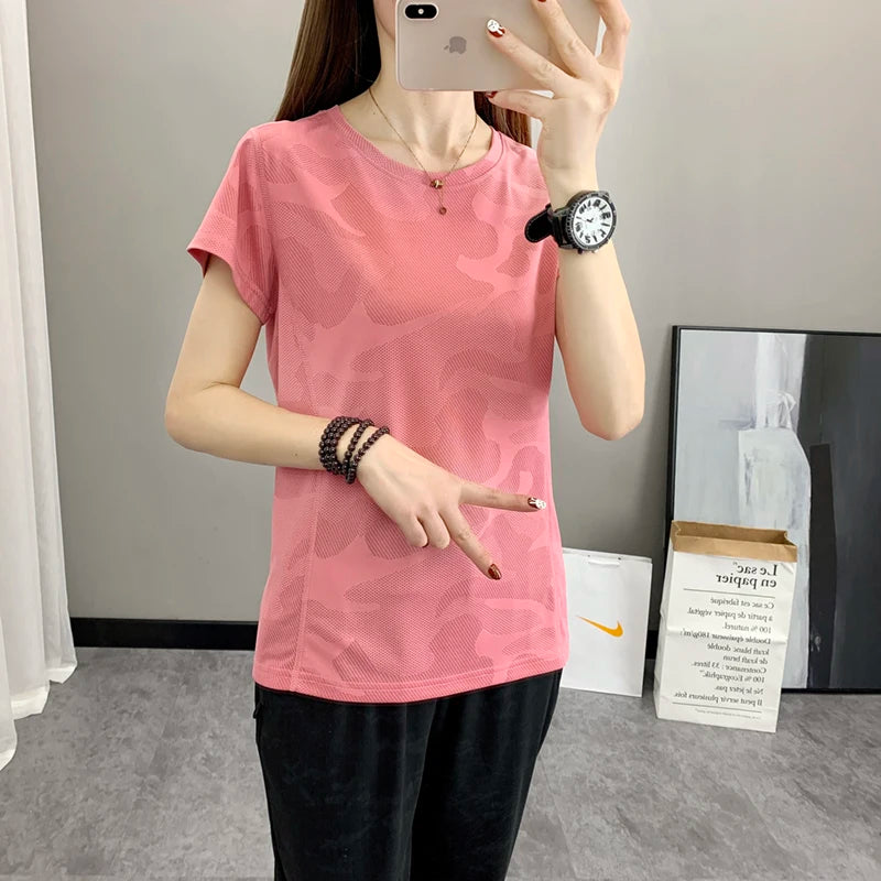 Blaues Camouflage-T-Shirt - Kim