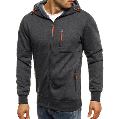 Erik – slim fit zip hoodie mit rippbündchen und reißverschlusstasche