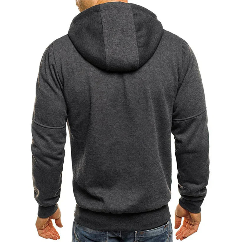 Erik – slim fit zip hoodie mit rippbündchen und reißverschlusstasche