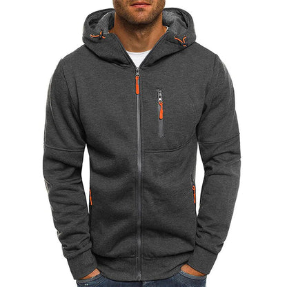 Erik – slim fit zip hoodie mit rippbündchen und reißverschlusstasche