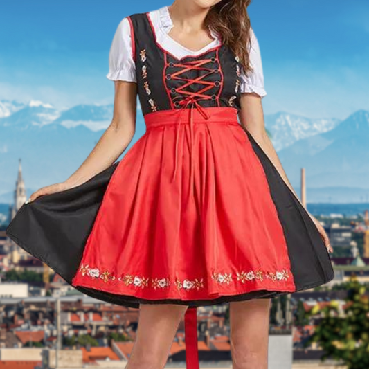 Melek | Dirndlkleid mit floralem Print und Miederschnürung für Frauen