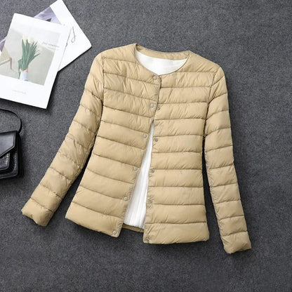 Adelheid – leichte daunenjacke mit rundhalsausschnitt