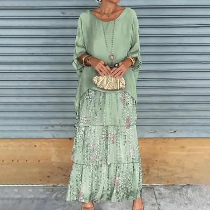 Blaues Set mit Blumenmuster - Clara