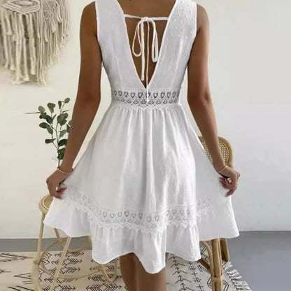 Amelie - Weißes Spitzen-Sommerkleid