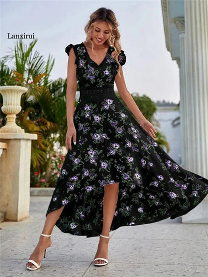Emilia - Florales Midikleid mit Volants