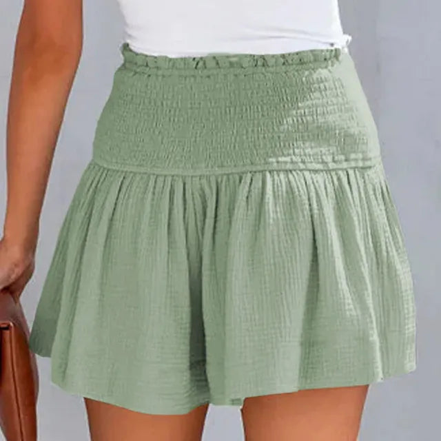 Ava - Grüne Gauze-Sommer Shorts