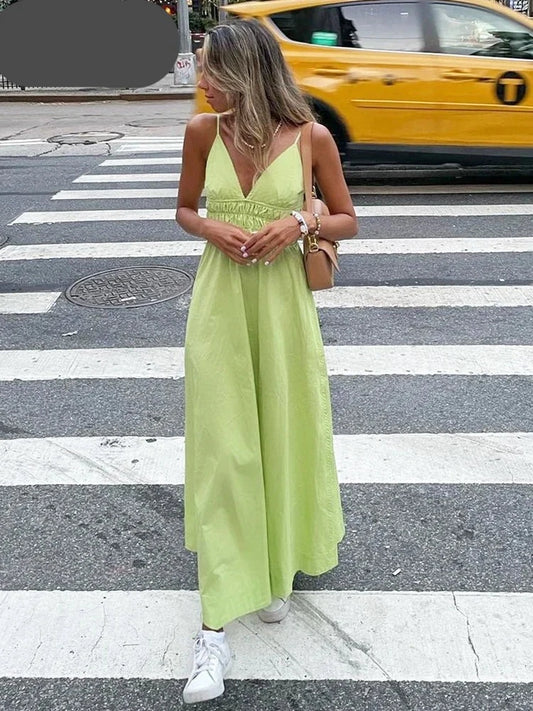 Julia Sommergrünes Maxikleid