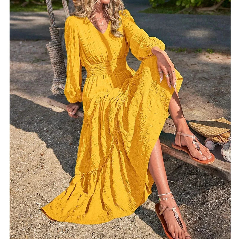 Amelie - Elegantes Maxikleid in Schwarz