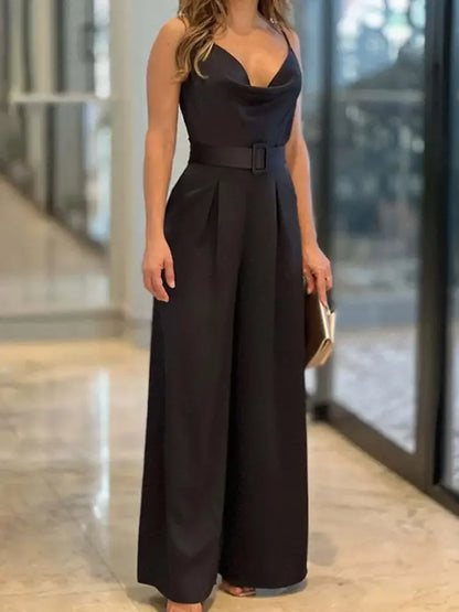 Königsblauer Jumpsuit mit Gürtel - Lara