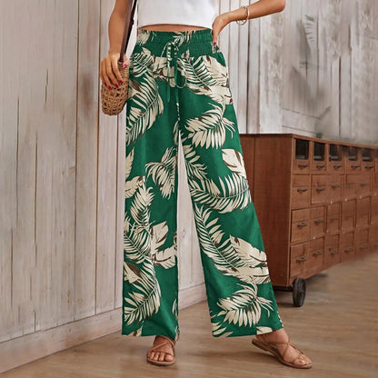 Blaue Gemusterte Weite Hosen - Lara