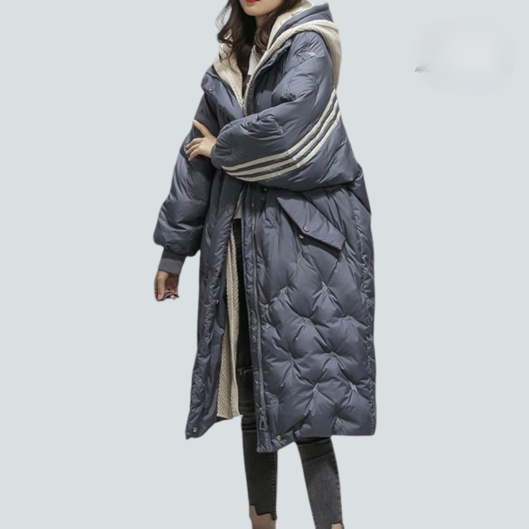 Damen Lange Jacke Beige - Helena