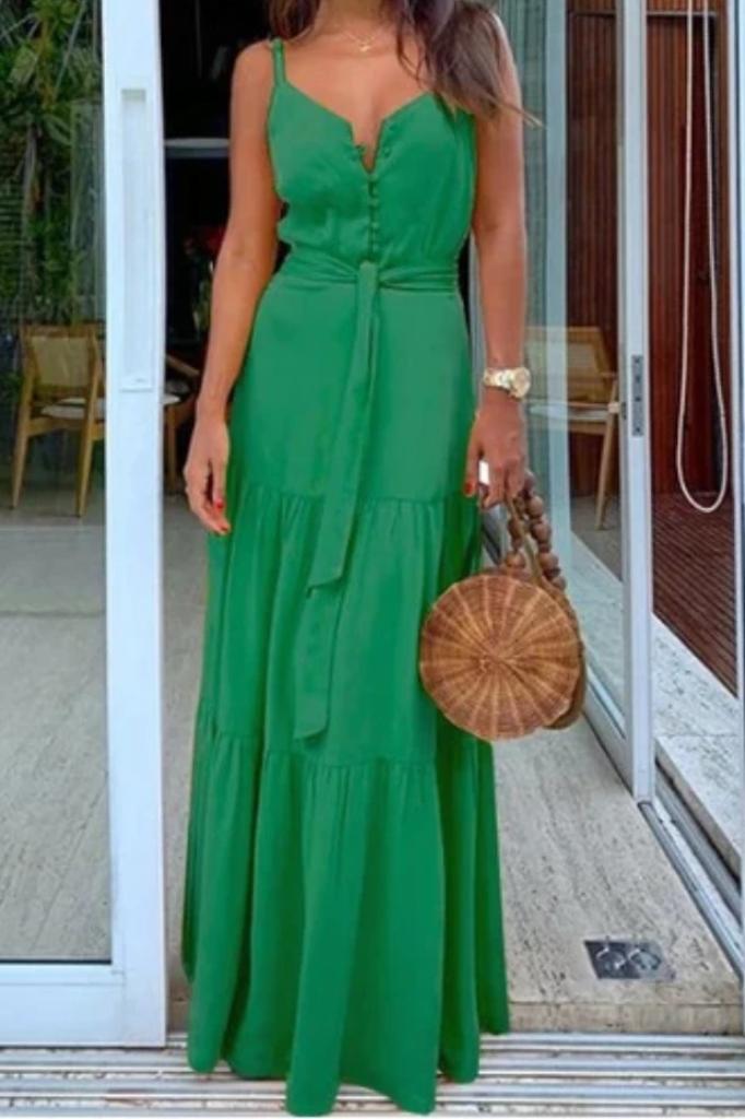 Langes Sommerkleid mit Trägern - Bequem und Atmungsaktiv