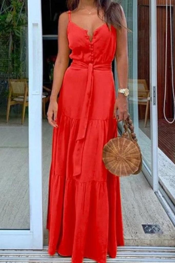 Langes Sommerkleid mit Trägern - Bequem und Atmungsaktiv