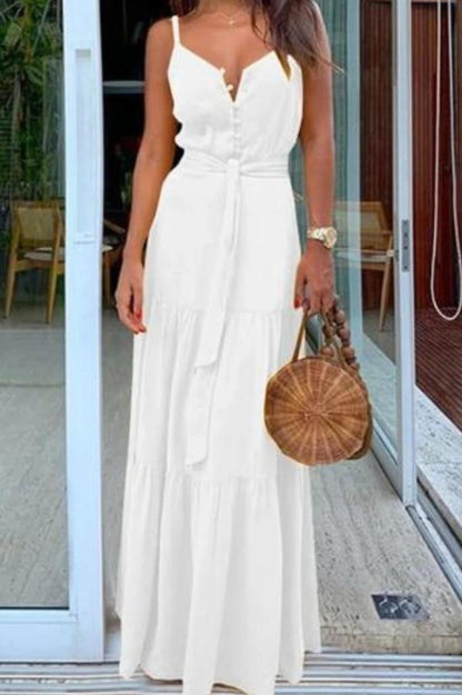 Langes Sommerkleid mit Trägern - Bequem und Atmungsaktiv