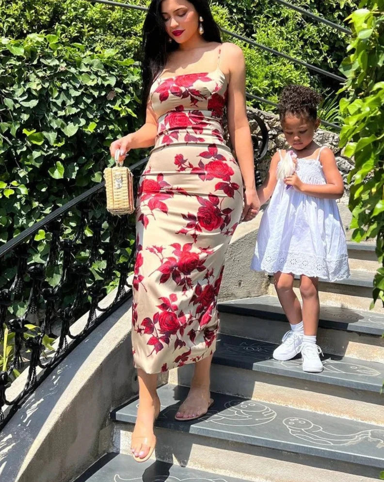 Emily -Rosenmaxikleid