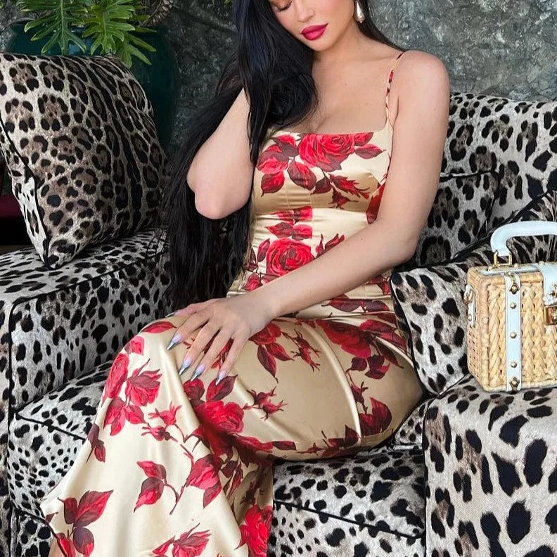 Emily -Rosenmaxikleid