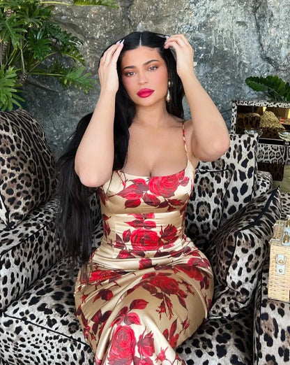 Emily -Rosenmaxikleid