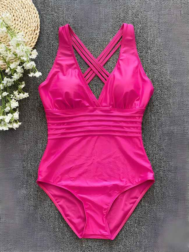 Ebony – Schwarzer Badeanzug mit Kreuzrücken