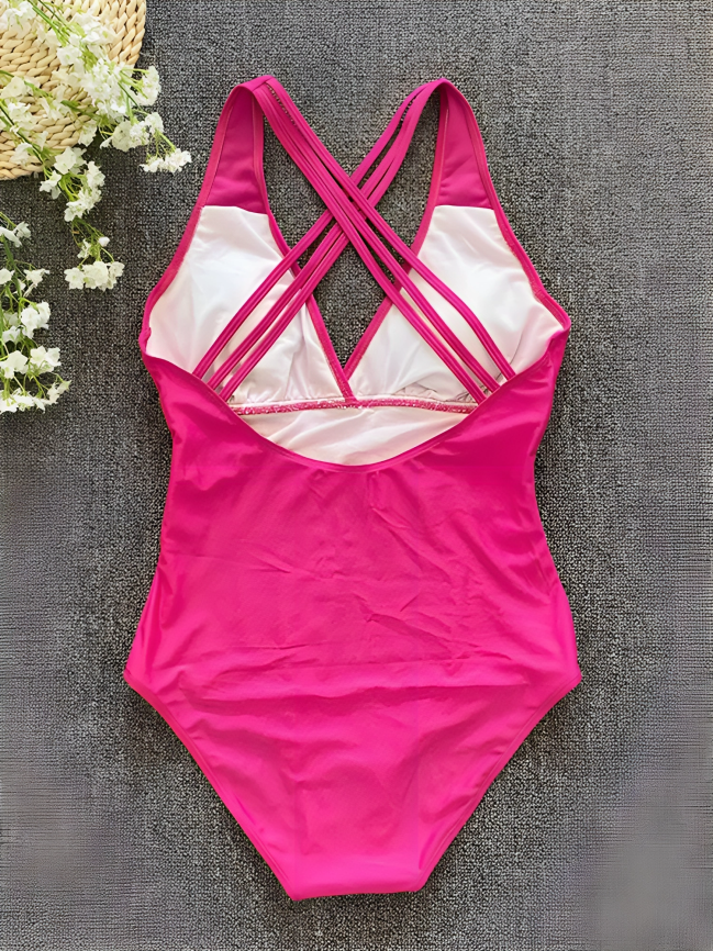 Ebony – Schwarzer Badeanzug mit Kreuzrücken