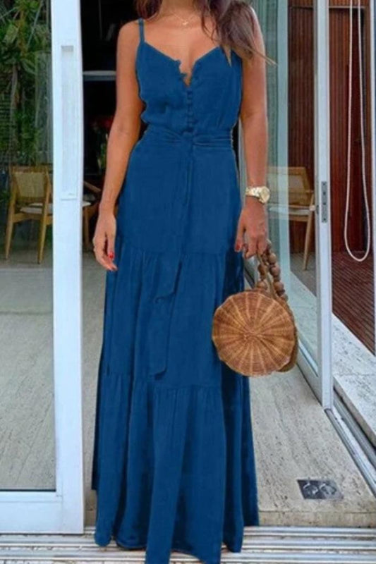 Langes Sommerkleid mit Trägern - Bequem und Atmungsaktiv